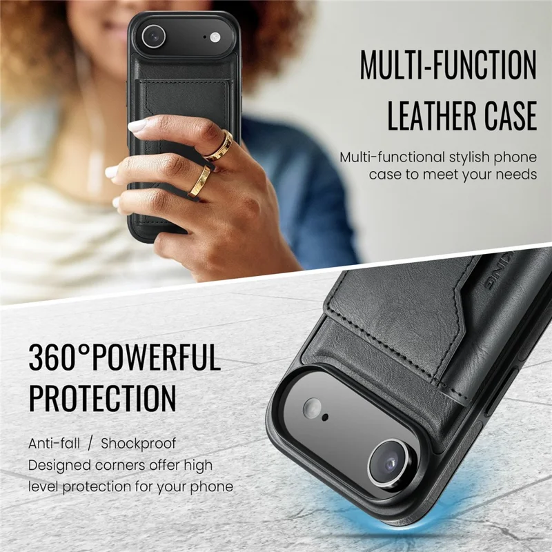 MAGKING K2 Series For iPhone Air Case Compatible with MagSafe PC + TPU + PU Phone Cover - Black - 11