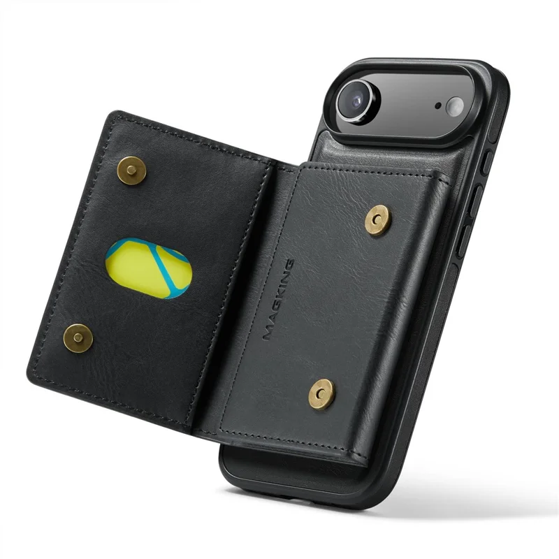 MAGKING K2 Series For iPhone Air Case Compatible with MagSafe PC + TPU + PU Phone Cover - Black - 3