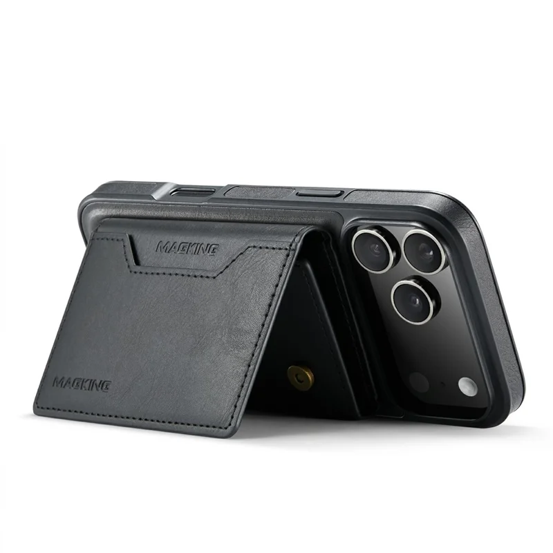 MAGKING K2 Series For iPhone 18 Pro / 17 Pro Case Compatible with MagSafe PC + TPU + PU Phone Cover - Black - 4