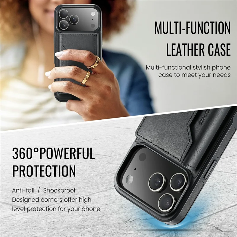 MAGKING K2 Series For iPhone 18 Pro Max / 17 Pro Max Case Compatible with MagSafe PC + TPU + PU Phone Cover - Black - 11
