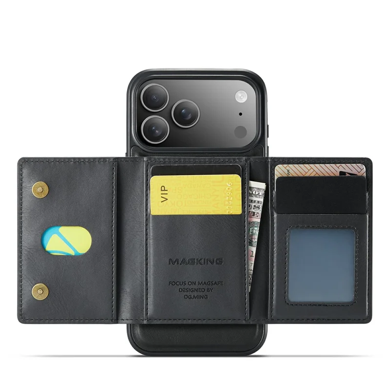 MAGKING K2 Series For iPhone 18 Pro Max / 17 Pro Max Case Compatible with MagSafe PC + TPU + PU Phone Cover - Black - 2