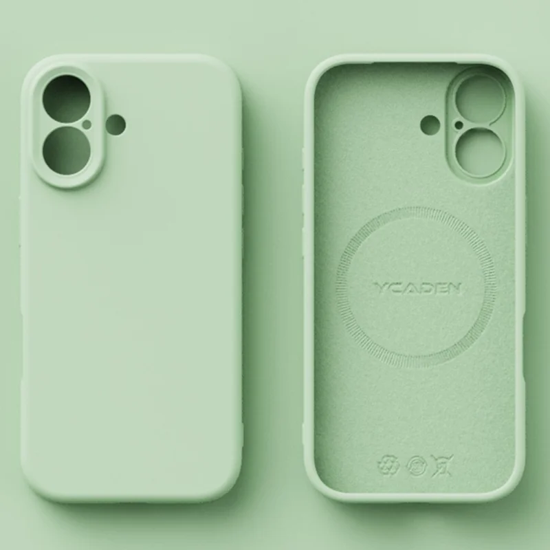 YCADEN For iPhone 17 Case Compatible with MagSafe Precise Cutouts TPU Phone Back Cover - Grass Green - 1