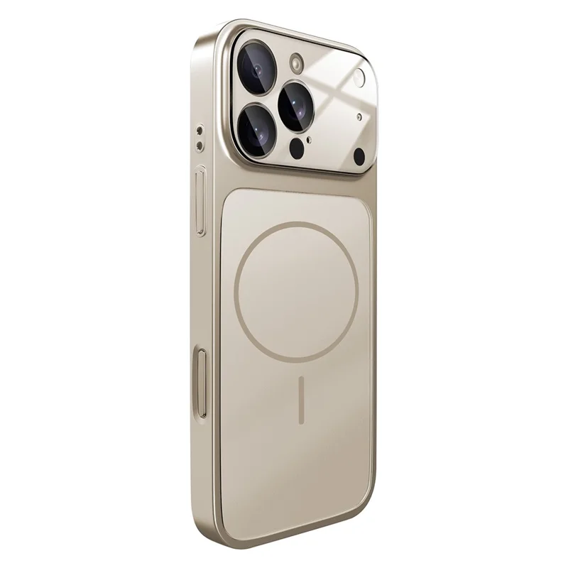 For iPhone 16 Pro Max Magnetic Case Transfer to 17 Pro Max PC Phone Cover with AG Corning Glass Lens Film - Titanium Grey - 1