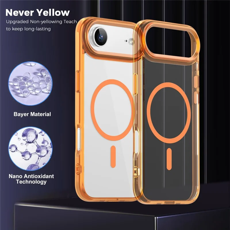 For iPhone Air Case Compatible with MagSafe TPU + PC Transparent Phone Cover - Transparent Orange - 3