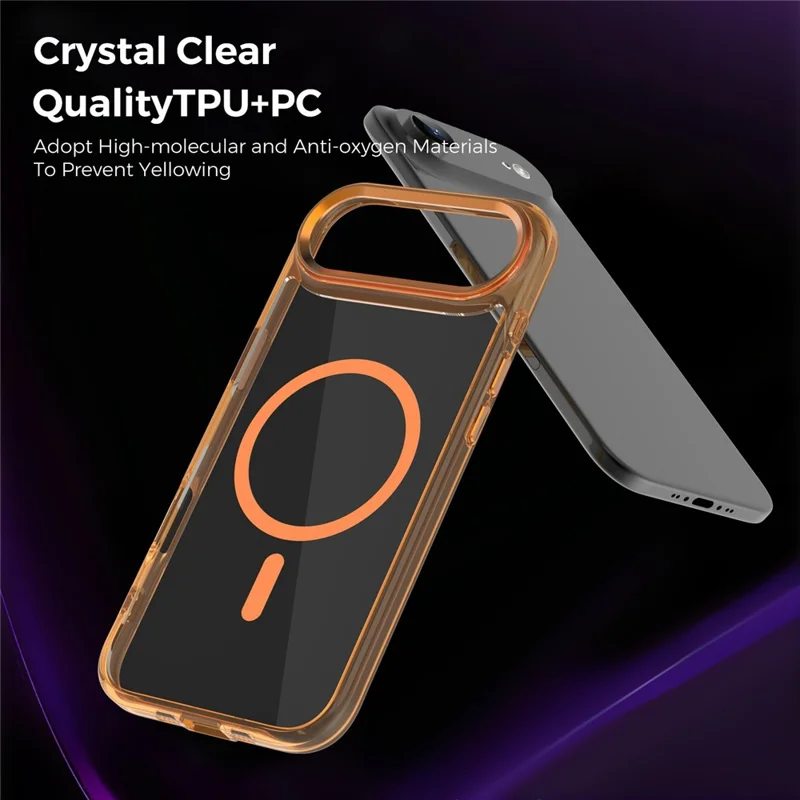 For iPhone Air Case Compatible with MagSafe TPU + PC Transparent Phone Cover - Transparent Orange - 5