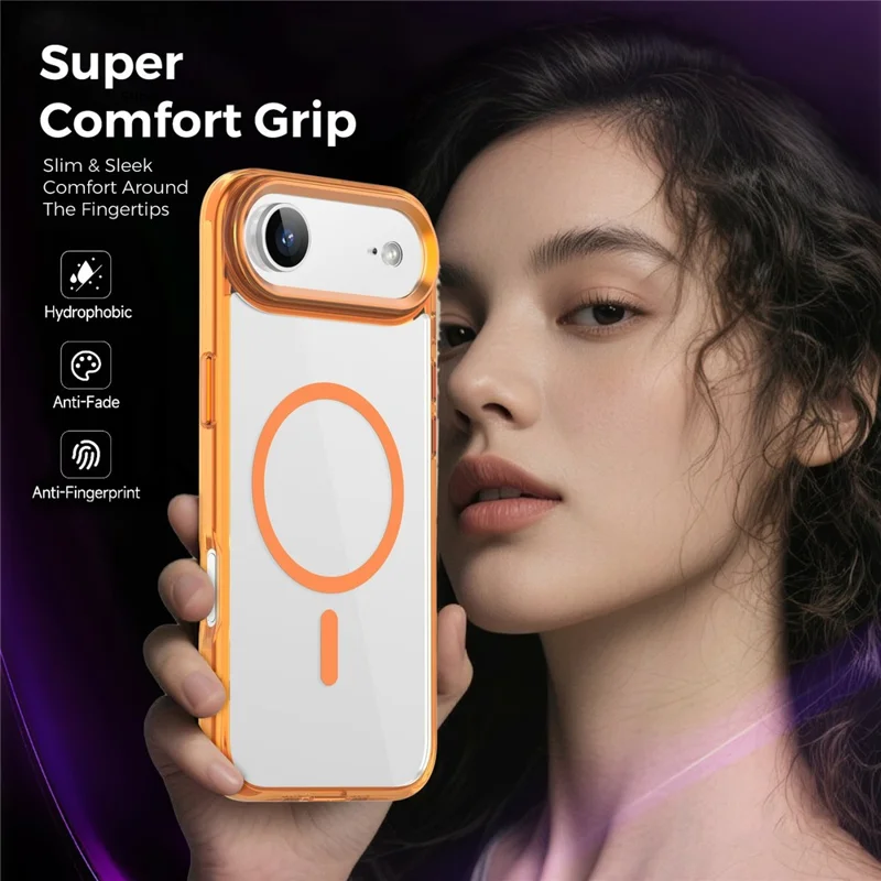 For iPhone Air Case Compatible with MagSafe TPU + PC Transparent Phone Cover - Transparent Orange - 8