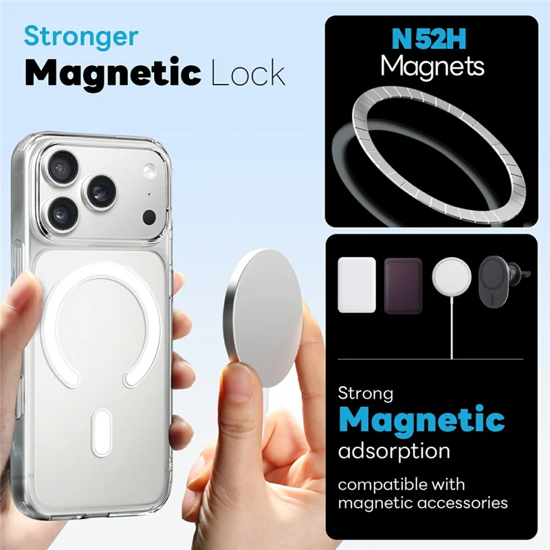 NORTHJO 5 in 1 Set for iPhone 17 Pro Max Magnetic Case PC + TPU Phone Cover with 2 Front Screen Protector + 2 Lens Film - 2