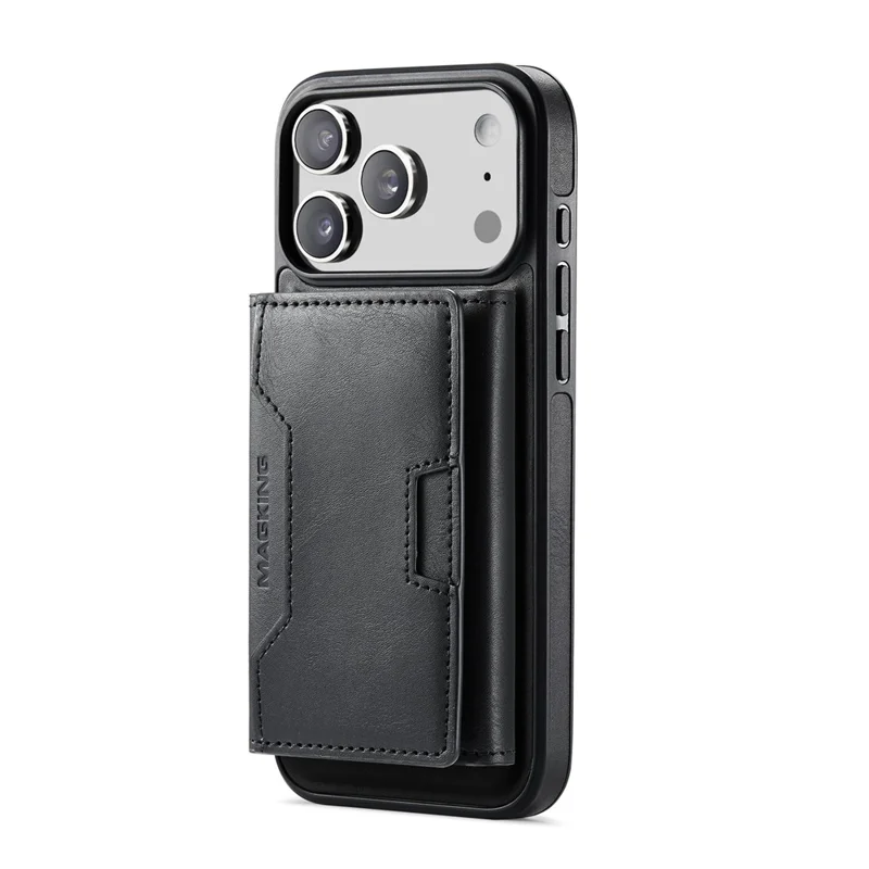 MAGKING K4 Series For iPhone 18 Pro Max / 17 Pro Max Case Compatible with MagSafe Detachable Wallet PU TPU PC Phone Cover - Black - 12