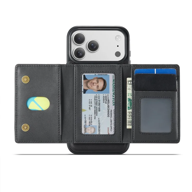 MAGKING K4 Series For iPhone 18 Pro Max / 17 Pro Max Case Compatible with MagSafe Detachable Wallet PU TPU PC Phone Cover - Black - 2