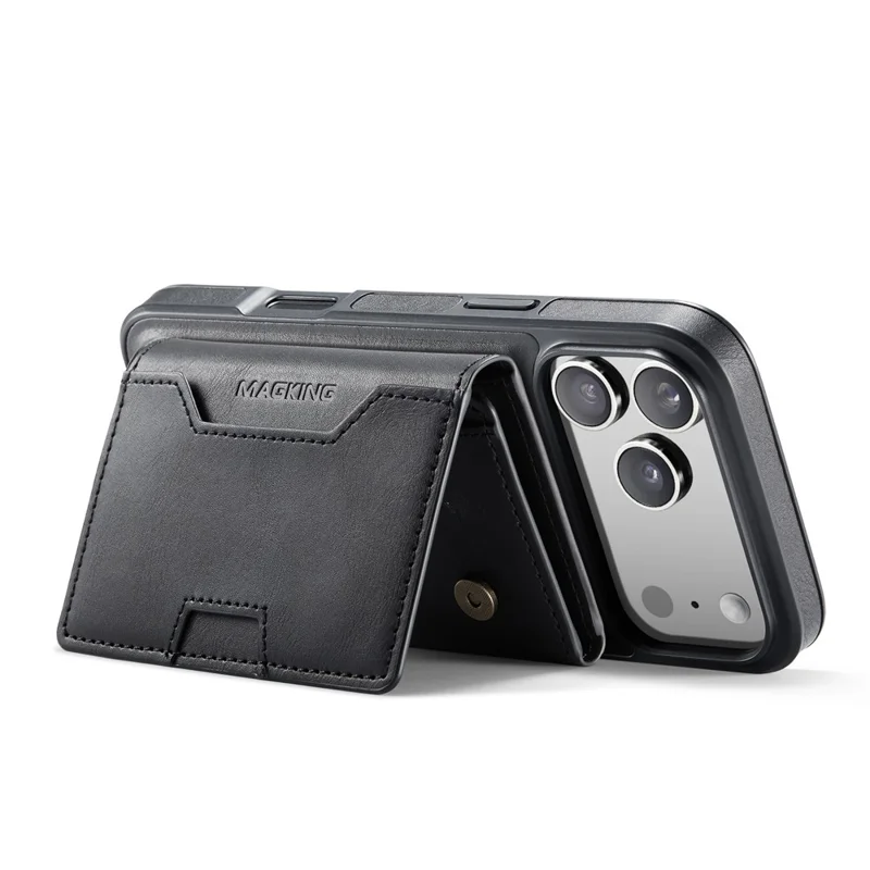 MAGKING K4 Series For iPhone 18 Pro Max / 17 Pro Max Case Compatible with MagSafe Detachable Wallet PU TPU PC Phone Cover - Black - 4