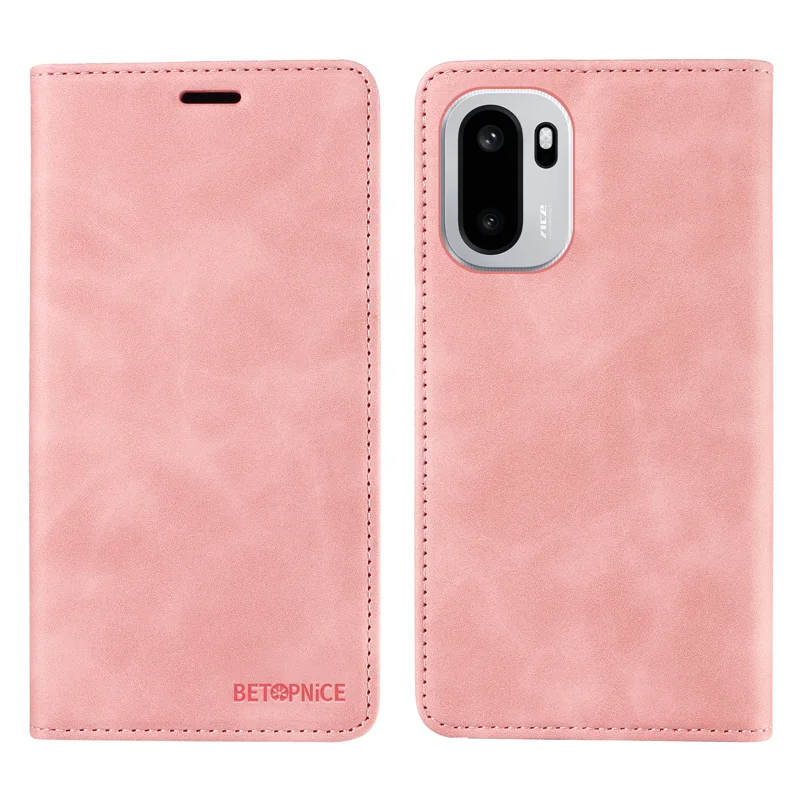 BETOPNICE For OnePlus 15R 5G / Ace 6T 5G / Ace 6 5G Case Magnetic Closure RFID Blocking Wallet Stand Leather Phone Cover - Pink - 1