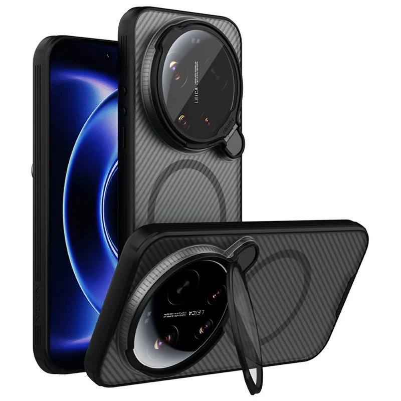 NILLKIN Camshield Prop Magnetic Series for Xiaomi 17 Ultra 5G Case Clear Lens Lid PC TPU Phone Back Cover - Transparent Black - 1