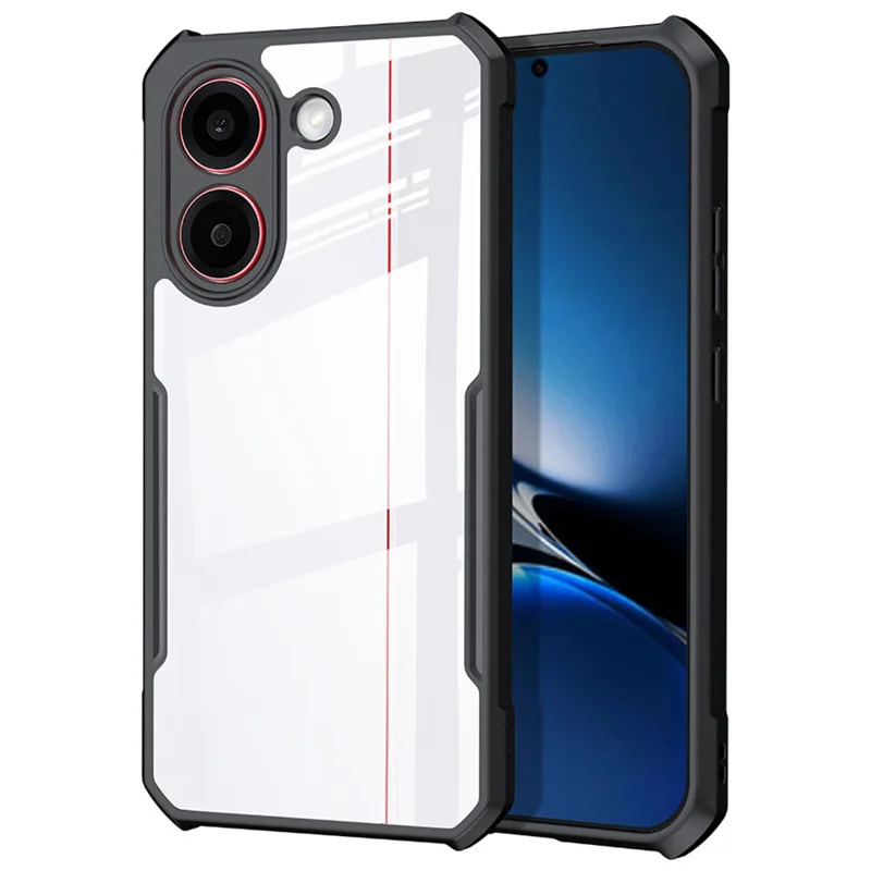 XUNDD For Xiaomi Poco X8 Pro 5G Case Dropproof TPU + Acrylic Clear Back Phone Cover - Black - 1