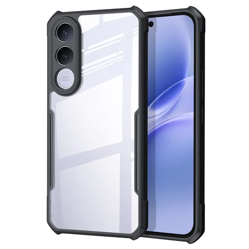 XUNDD For vivo V70 FE 5G Case Dropproof TPU + Acrylic Clear Back Phone Cover - Black - 1