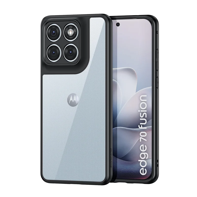 Dux Ducis For Motorola Edge 70 Fusion+ 5G / Edge 70 Fusion 5G Aimo Series PC + TPU Clear Back Phone Cover (REACH Certification) - Black - 1
