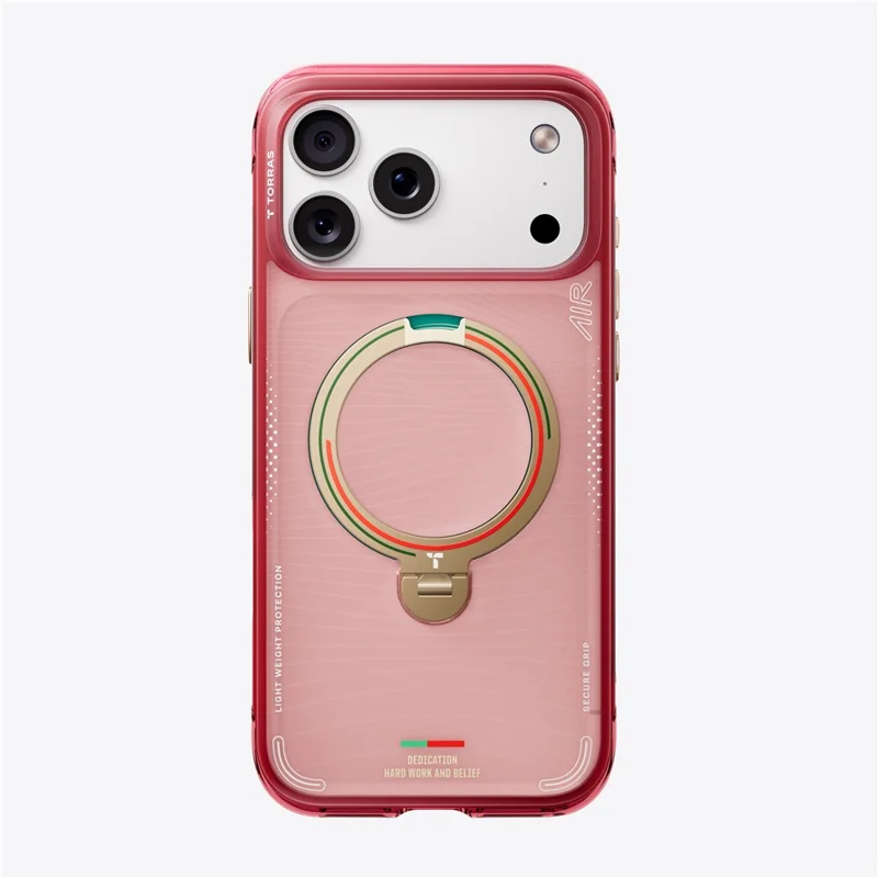 TORRAS Ostand Q3 Air for iPhone 17 Pro Max Magnetic Case 360° Rotating Kickstand TPU PC Phone Cover, FPF Limited Edition - Wave of Passion - 2