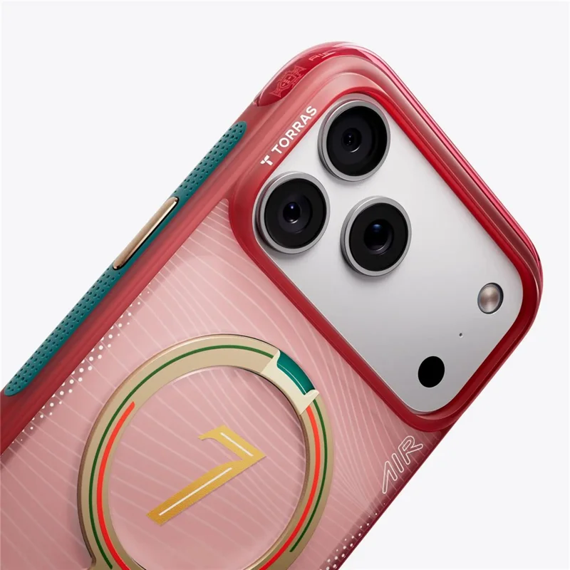 TORRAS Ostand Q3 Air for iPhone 17 Pro Max Magnetic Case 360° Rotating Kickstand TPU PC Phone Cover, FPF Limited Edition - Wave of Passion - 3