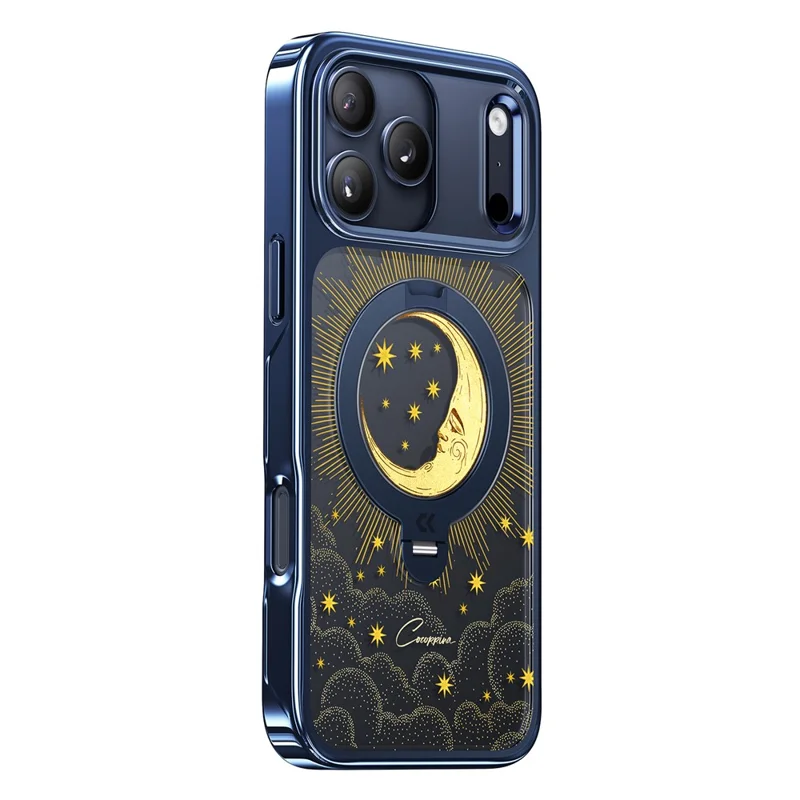 CASEKOO Tarot Series for iPhone 18 Pro Max / 17 Pro Max Magnetic Case UV 3D Printing PC + TPU Phone Cover with Ring Holder Kickstand - Tarot Blue Moon - 3