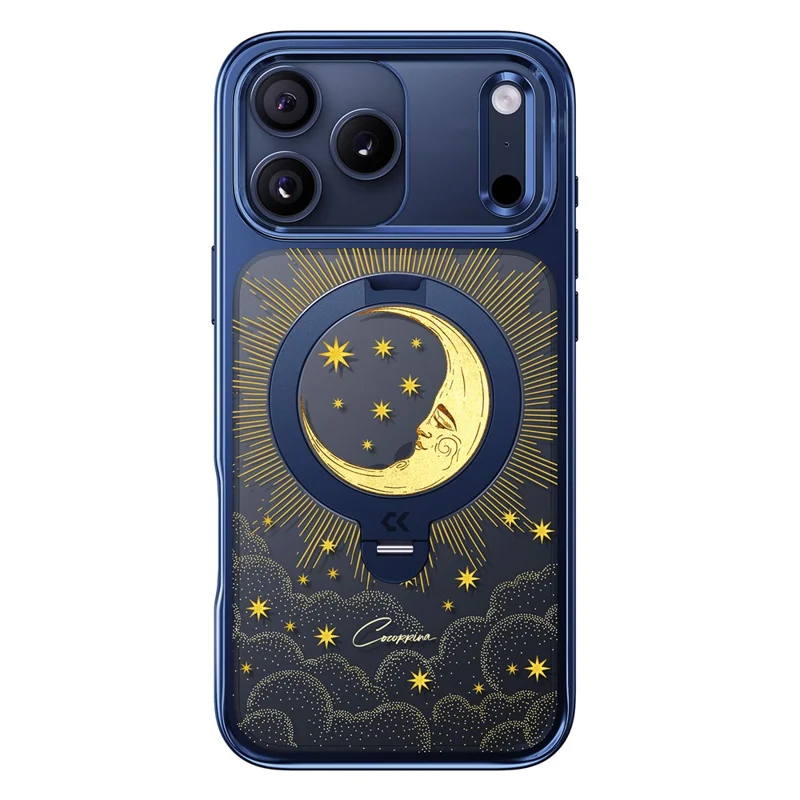 CASEKOO Tarot Series for iPhone 18 Pro Max / 17 Pro Max Magnetic Case UV 3D Printing PC + TPU Phone Cover with Ring Holder Kickstand - Tarot Blue Moon - 4
