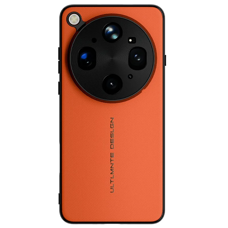 GKK For Oppo Find X9 Ultra 5G Magnetic Case Woven Texture Leather PC Phone Cover - Orange - 1