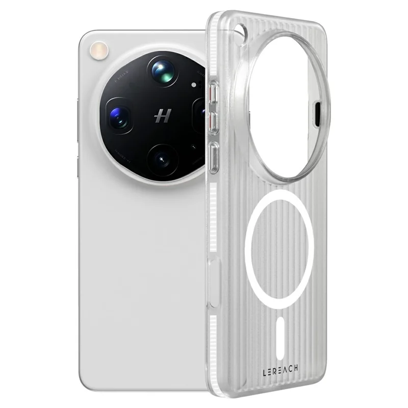 LEREACH TOC Series for Oppo Find X9 Ultra 5G Magnetic Case Flowing Grid PC Phone Cover - White - 1