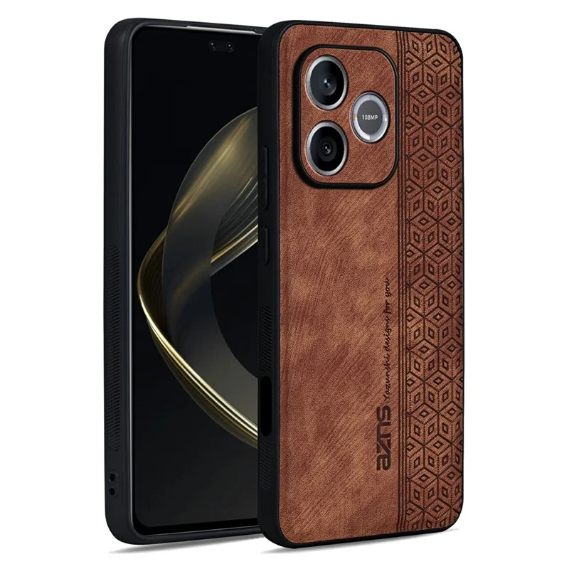 AZNS For Honor 600 Lite 5G Champion Edition Case PU Leather Covered TPU Phone Protective Cover - Brown - 1