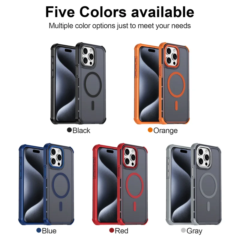 For iPhone 15 Pro Max Magnetic Case Electroplated Frame Skin-touch TPU+PC Phone Cover - Black - 9