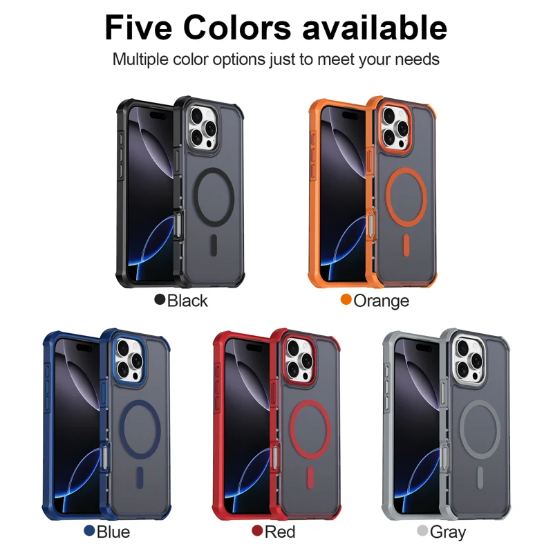 For iPhone 16 Pro Max Magnetic Case Electroplated Frame Skin-touch TPU+PC Phone Cover - Black - 9