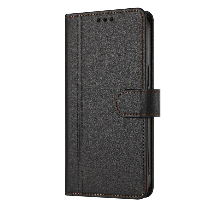 For iPhone 16e / iPhone 17e Case 9 Card Slots PU Leather Flip Wallet Phone Cover with Hand Strap - Black - 10