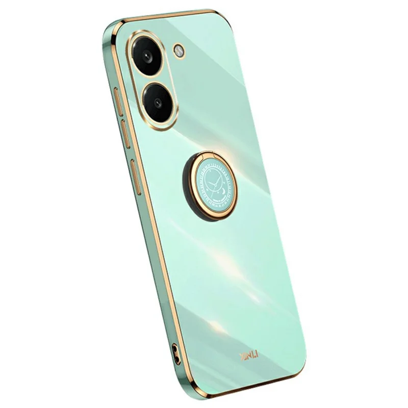 XINLI For Xiaomi Redmi Turbo 5 5G / Poco X8 Pro 5G Case Ring Kickstand Electroplating TPU Phone Cover - Cyan - 1