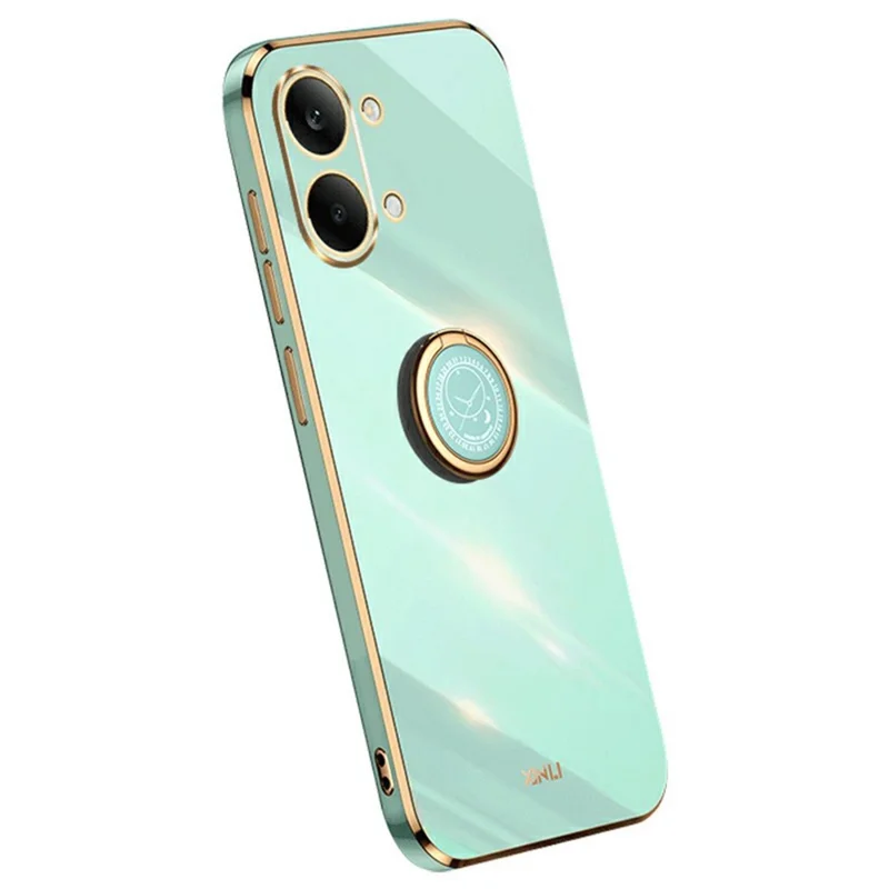 XINLI For Xiaomi Redmi Turbo 5 Max 5G / Poco X8 Pro Max 5G Case Ring Kickstand Electroplating TPU Phone Cover - Cyan - 1