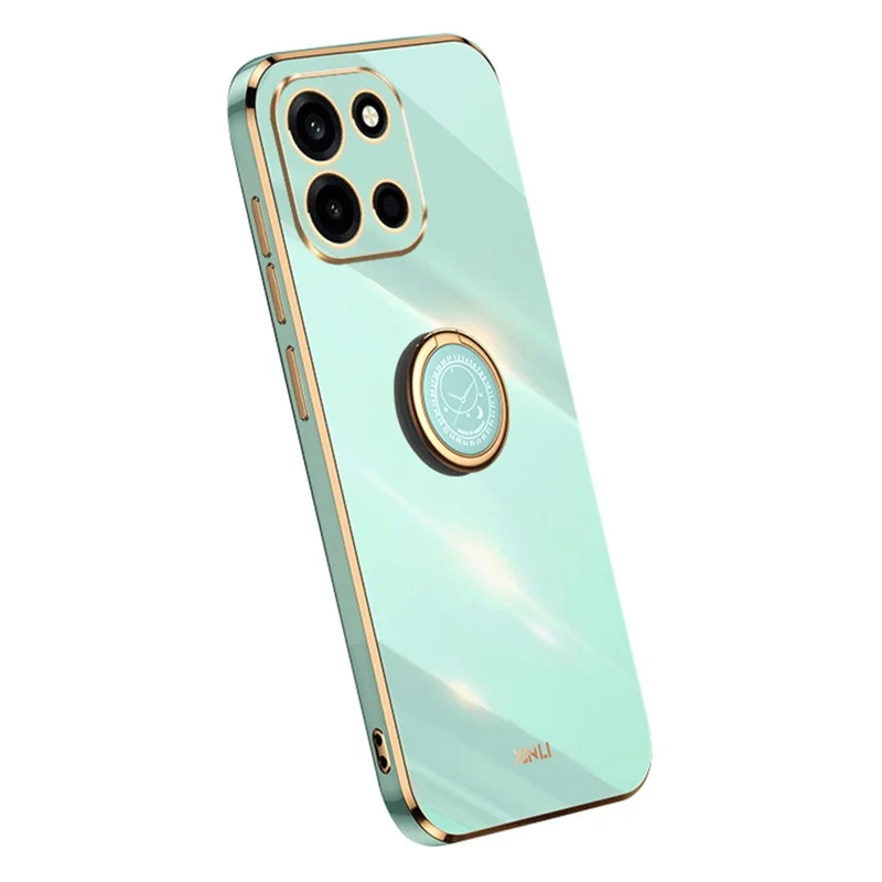 XINLI Case For OnePlus Nord CE6 5G / Nord 6 5G / Turbo 6V 5G / Turbo 6 5G Ring Kickstand Electroplating TPU Phone Cover - Cyan - 1