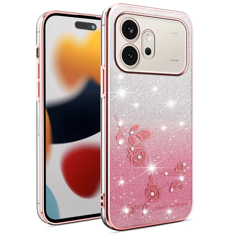 KADEM For Honor 600 5G Phone Case Flower TPU Flexible Gradient Phone Cover - Pink - 1
