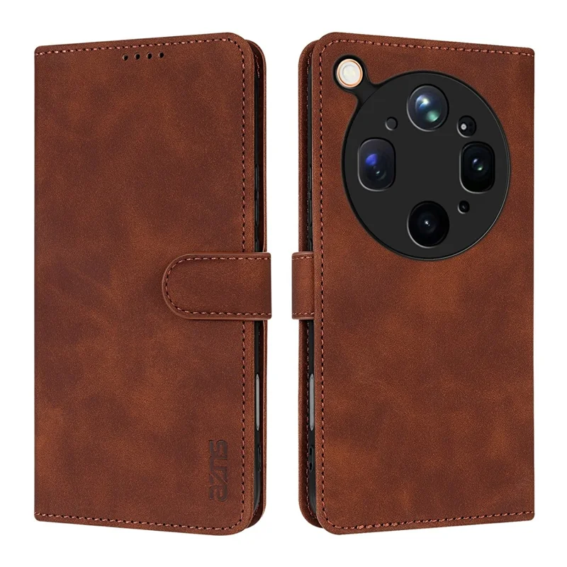 AZNS For Oppo Find X9 Ultra 5G Case PU Leather Wallet Phone Cover - Brown - 1