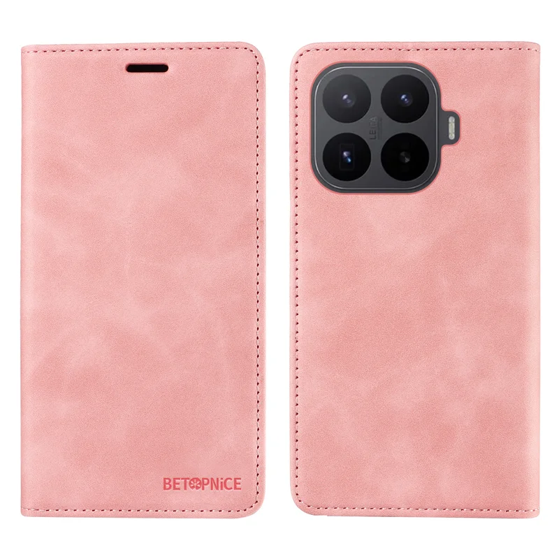 BETOPNICE for Xiaomi 17T Case Magnetic Closure RFID Blocking Wallet Stand Leather Phone Cover - Pink - 1