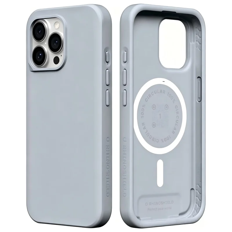 RHINOSHIELD SolidX Series for iPhone 15 Pro Magnetic Case TPE Shockproof Phone Cover - Ash Grey - 1