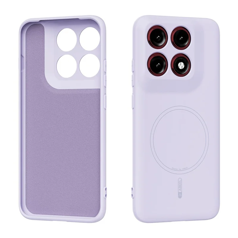 ABEEL Magnetic Case For Motorola Edge 70 Pro 5G Skin Touch Liquid Silicone Phone Back Cover - Purple - 1