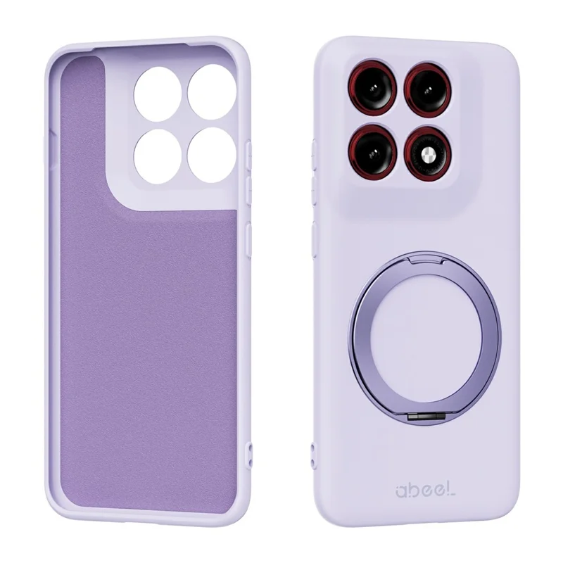 ABEEL For Motorola Edge 70 Pro 5G Magnetic Case Kickstand Skin Touch Liquid Silicone Phone Cover - Purple - 1