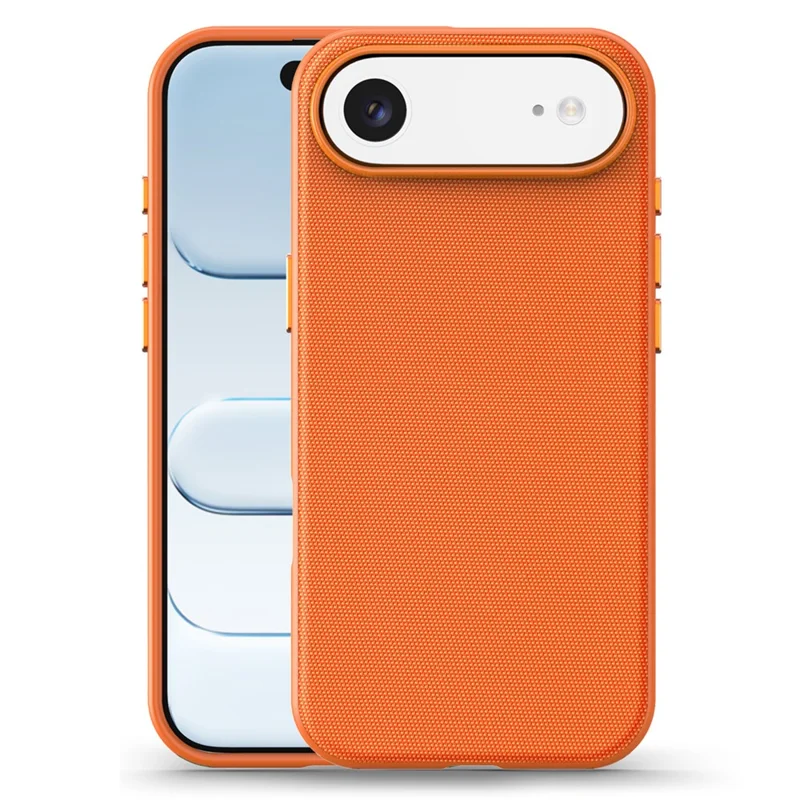 For iPhone Air Magnetic Case Tech Fabric Coated TPU + PC Anti-Drop Phone Cover - Orange - 1