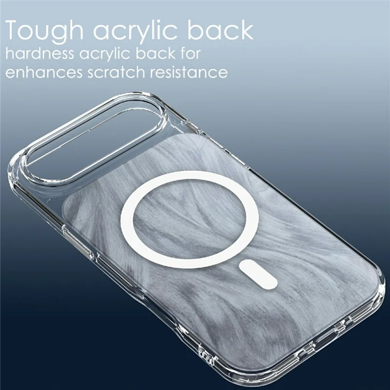 For iPhone Air Magnetic Case Foxtail Pattern TPU + Acrylic Shockproof Phone Cover - White - 6