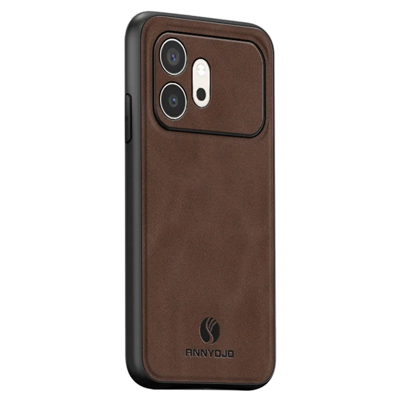 ANNYOJO For Honor 600 5G Phone Case PU Leather + PC + TPU Anti Drop Phone Back Cover - Coffee - 1