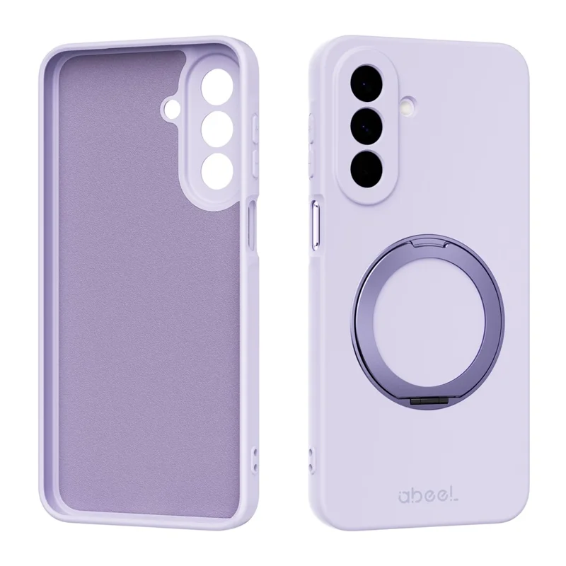 ABEEL For Samsung Galaxy A27 5G Magnetic Case Kickstand Skin Touch Liquid Silicone Phone Cover - Purple - 1