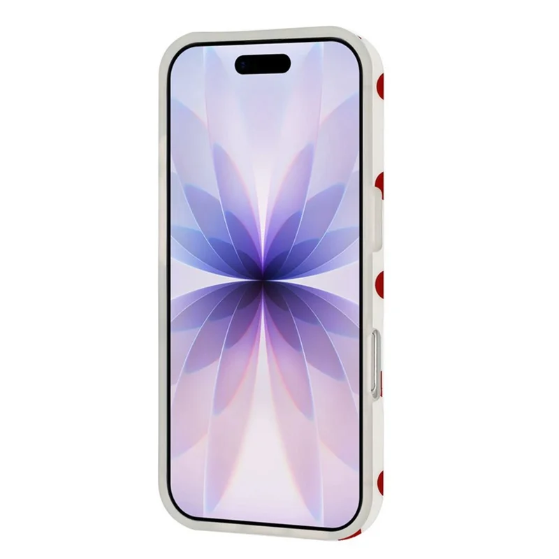 For iPhone 16 Pro Max Case Retro Polka Dot IMD TPU Full Coverage Phone Protective Cover - White - 4