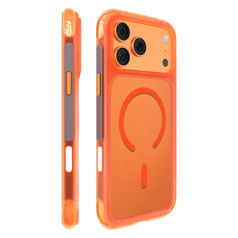 MUTURAL for iPhone 17 Pro Max Magnetic Case PC + TPU Airbag Drop Protection Phone Cover - Orange - 1