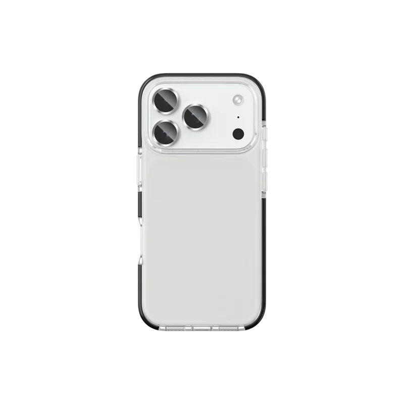For iPhone 18 Pro Max Case TPU+TPE Anti-drop Clear Phone Cover - Transparent Black - 5