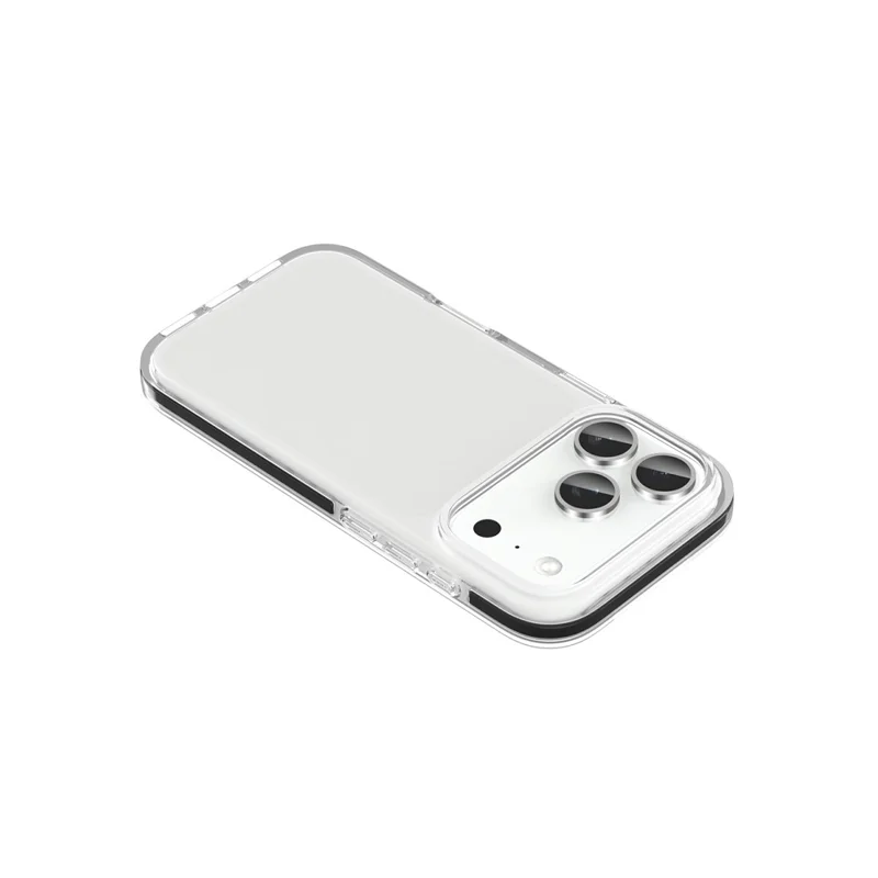 For iPhone 18 Pro Max Case TPU+TPE Anti-drop Clear Phone Cover - Transparent Black - 8