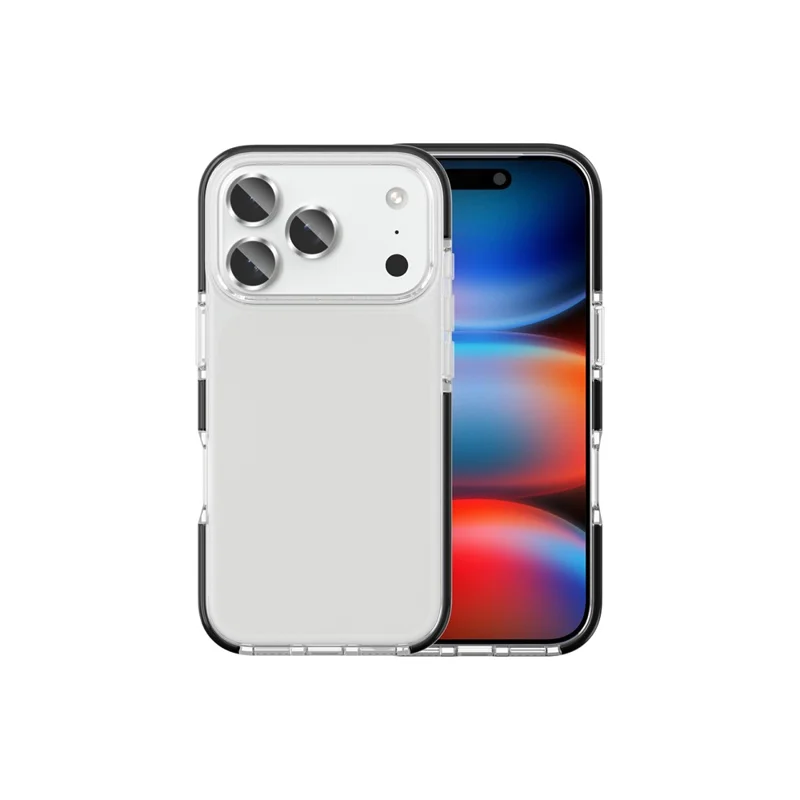 For iPhone 18 Pro Case TPU+TPE Anti-drop Clear Phone Cover - Transparent Black - 4