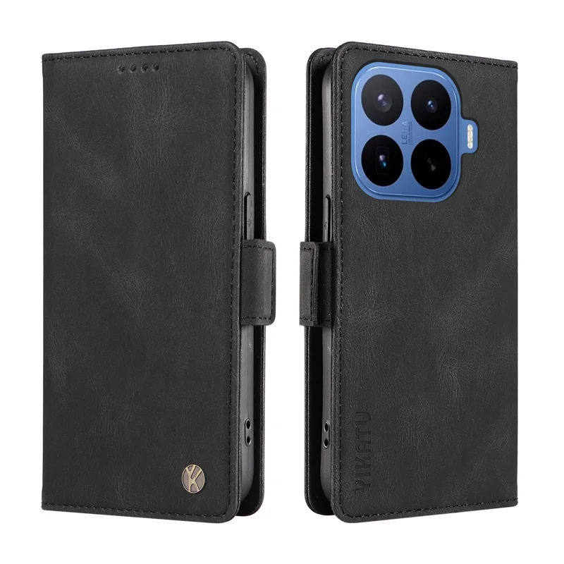 YIKATU for Xiaomi 17T Leather Case YK-005 Skin-touch Feeling Wallet Phone Cover - Black - 1