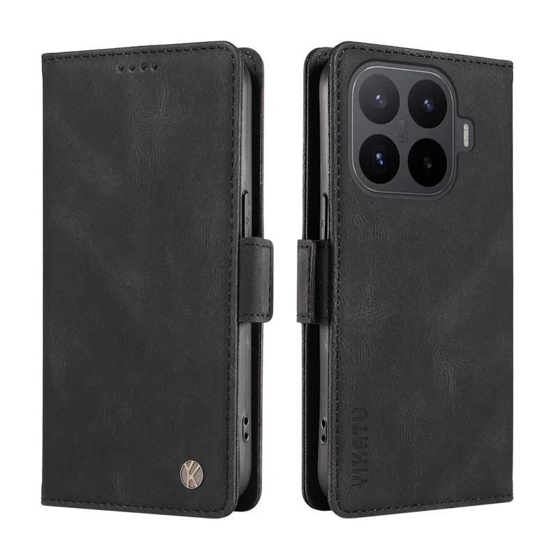 YIKATU for Xiaomi 17T Pro Leather Case YK-005 Skin-touch Feeling Wallet Phone Cover - Black - 1