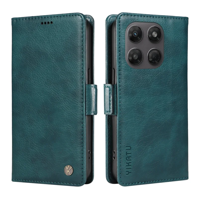 YIKATU for Motorola Moto G37 5G / Motorola Moto G47 5G / Motorola Moto G37 Power 5G Case YK-007 Litchi Texture PU Leather Wallet Phone Cover - Blue - 1